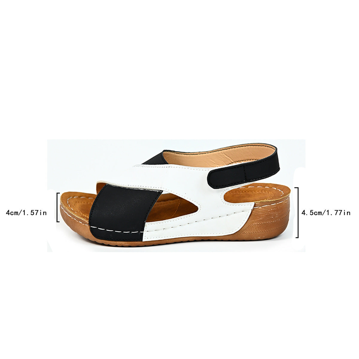 Colorblock-crossed Wedges Sandals Summer Fashion Fish Mouth Platform Roman Shoes For Women.
