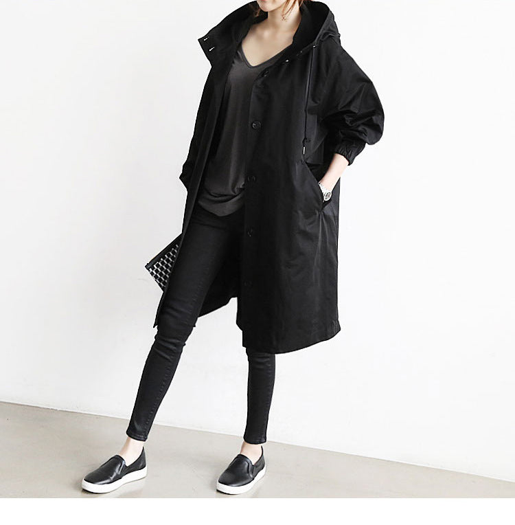 Women Windbreaker Jacket Casual Loose Button Pockets Hooded Quick Dry Windproof Waterproof Clothes For Outdoor Hiking Camping.