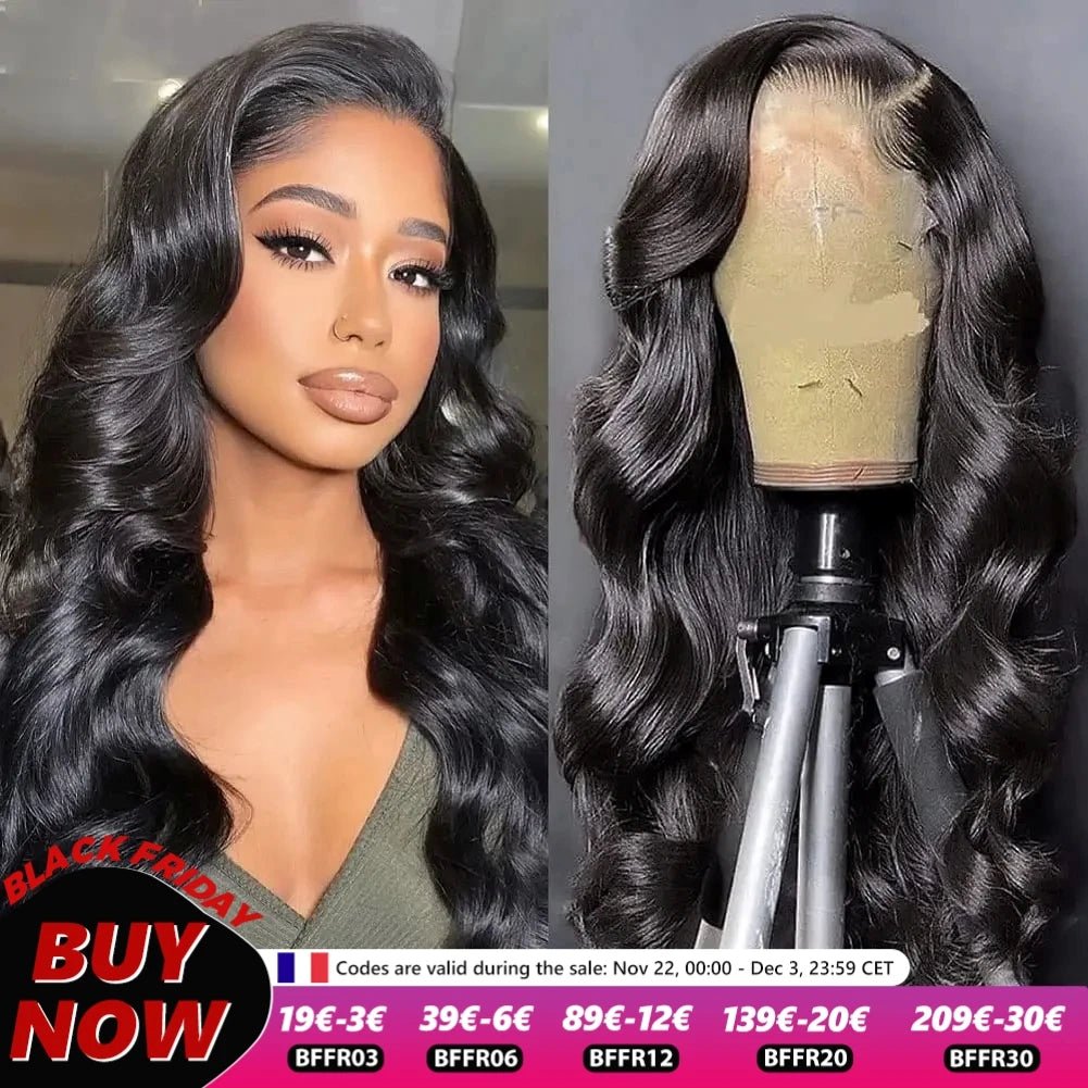 180% 13X6 Lace Frontal Body Wave Wig Transparent Indian Perruques For Women 13X4 Lace Frontal Wig Human Hair Pre Plucked Wig.