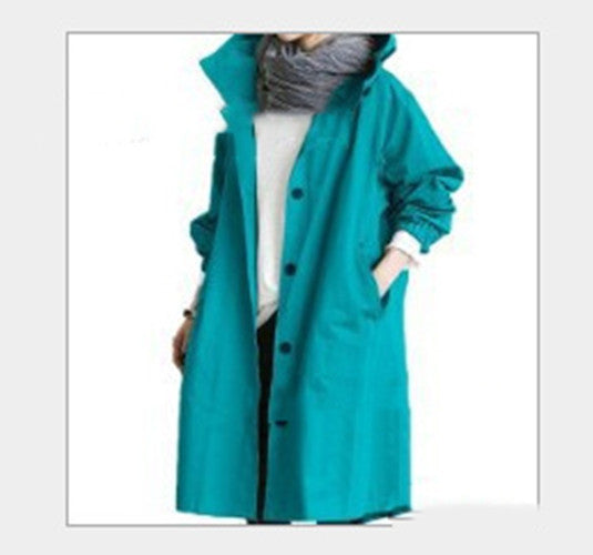 Women Windbreaker Jacket Casual Loose Button Pockets Hooded Quick Dry Windproof Waterproof Clothes For Outdoor Hiking Camping.