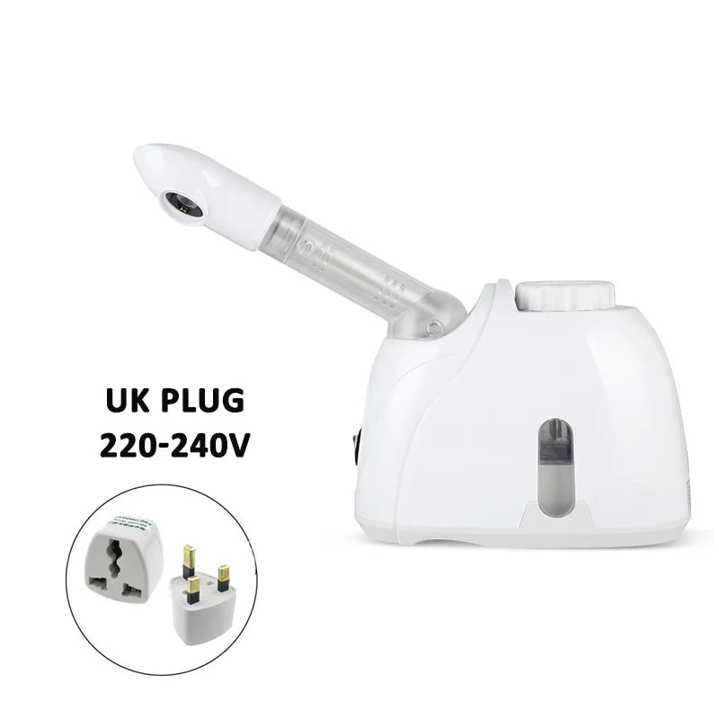 Appareil vapozone facial à vapeur chaude avec fonction ozone, conçu pour un nettoyage en profondeur et une hydratation optimale de la peau. Idéal pour un usage à domicile ou en institut, il aide à ouvrir les pores, purif