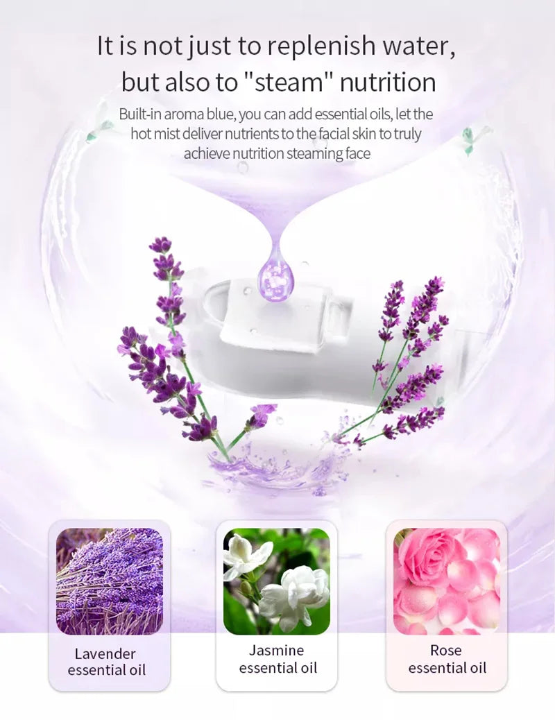 Appareil vapozone facial à vapeur chaude avec fonction ozone, conçu pour un nettoyage en profondeur et une hydratation optimale de la peau. Idéal pour un usage à domicile ou en institut, il aide à ouvrir les pores, purif