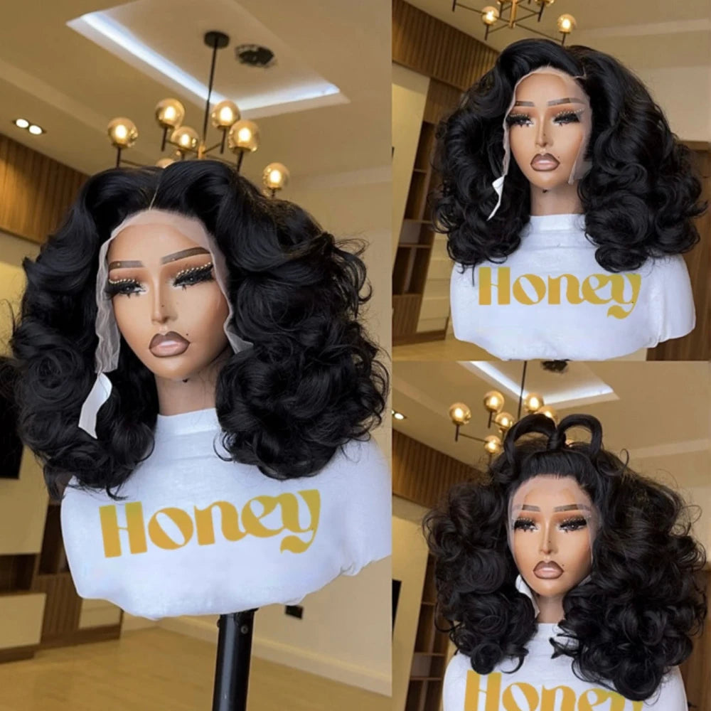 Perruque lace front 13x4 ondulée bouclée – cheveux humains 250% densité sans colle