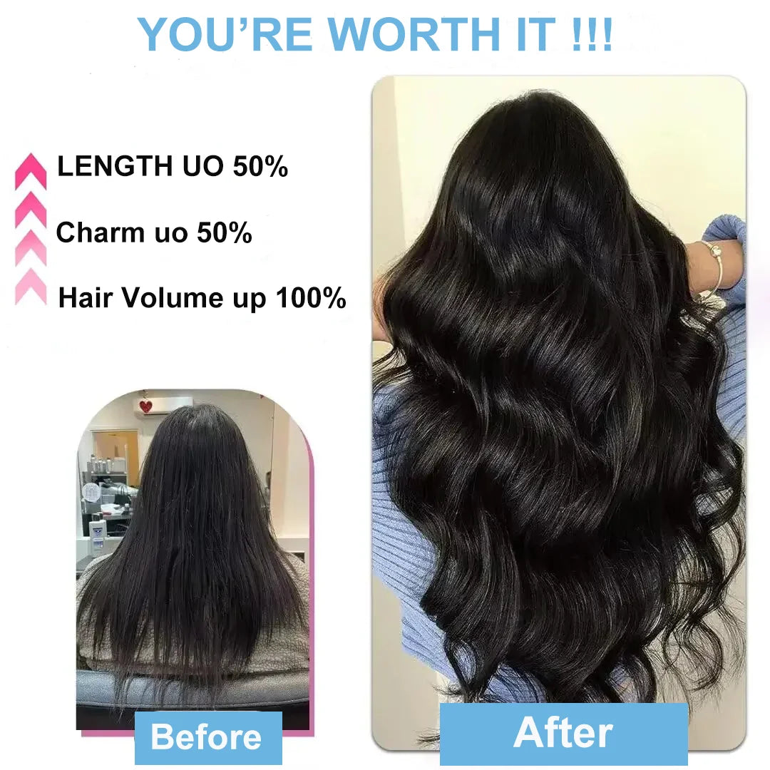 Extensions cheveux naturels brésiliens lisses – clips 100% Remy Human Hair