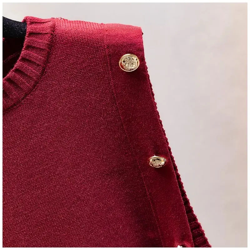 Gilet Femme Sans Manches – Pull Tricoté Col Rond Décontracté Printemps Automne