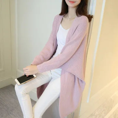 Cardigan Long Femme – Pull Oversize Manches Chauve-souris Automne Hiver | F-laglam.