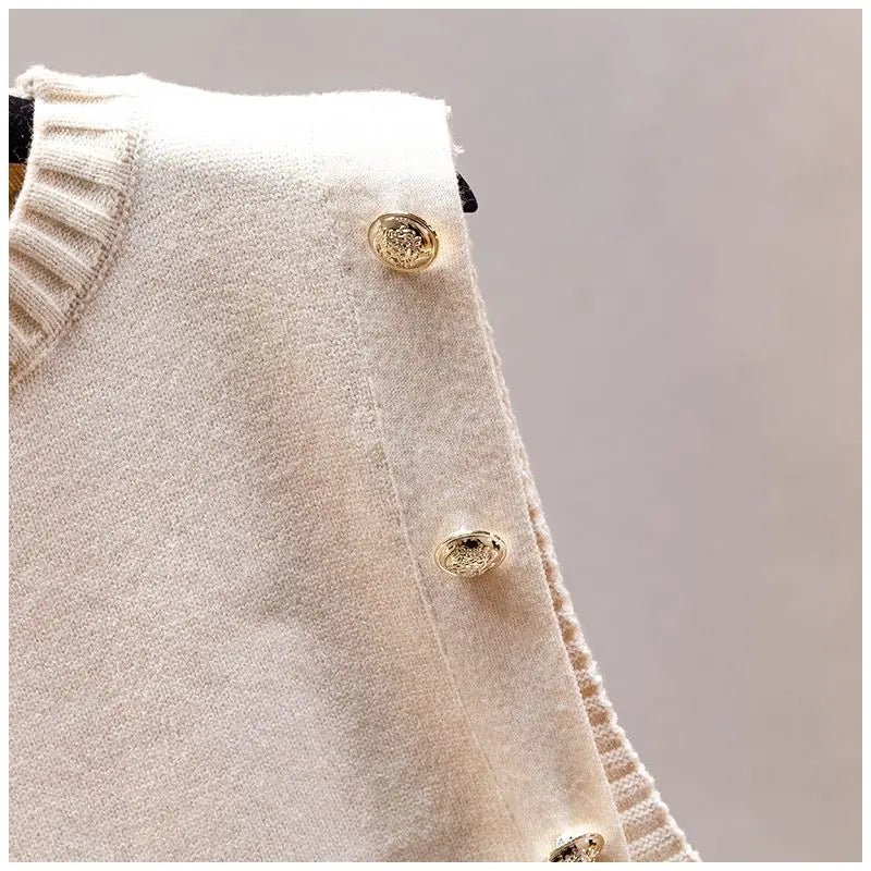 Gilet Femme Sans Manches – Pull Tricoté Col Rond Décontracté Printemps Automne.
