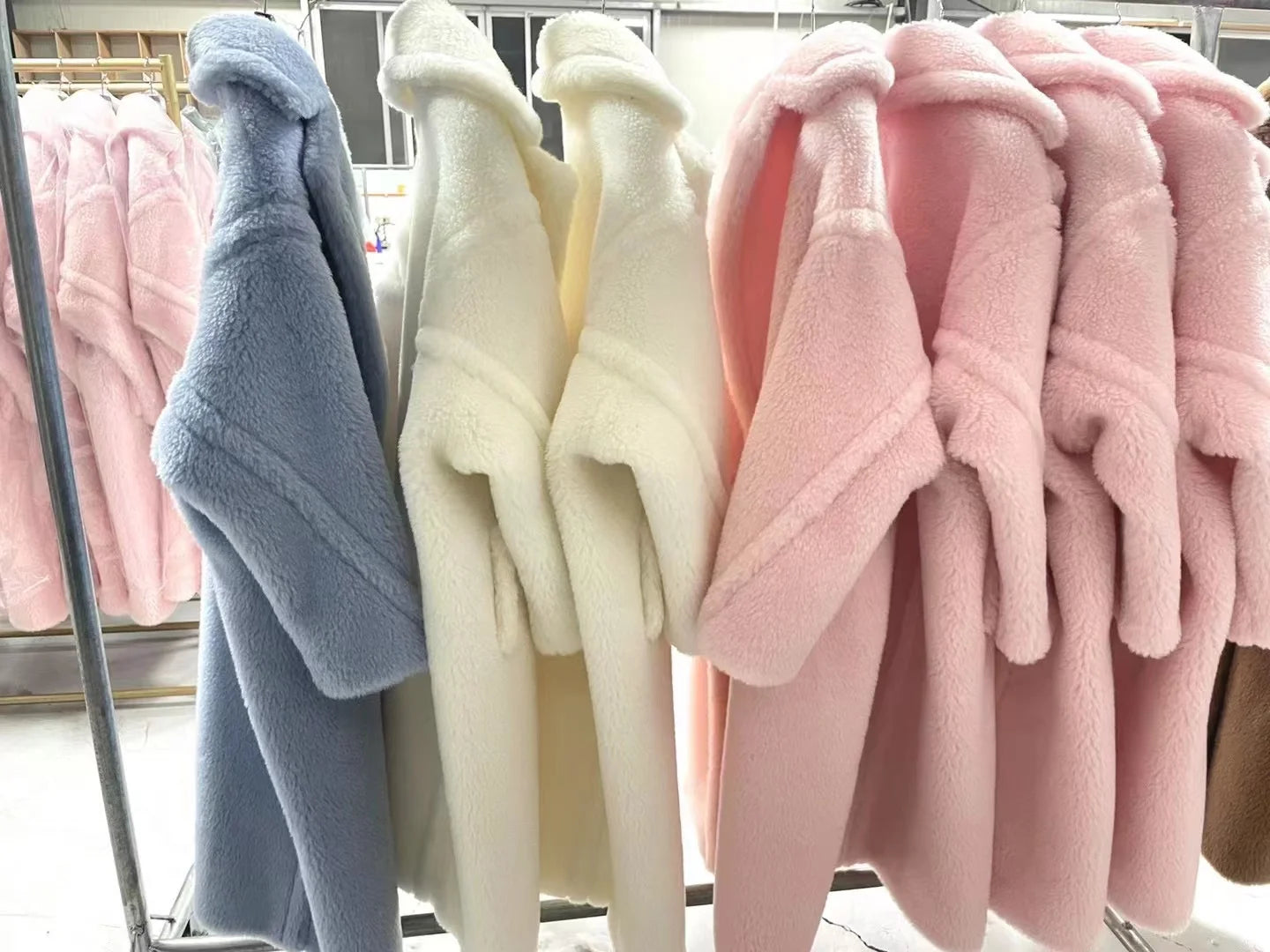 Manteau Teddy Bear Femme – Laine d’Alpaga Oversize, Chaud & Doux, Style Classique Décontracté Hiver.