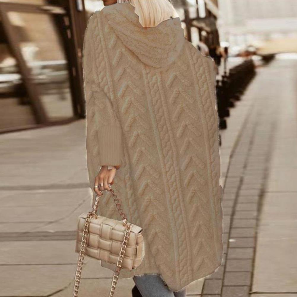 Cardigan Long Femme Oversize – Tricot Uni Chic Longueur Genou Automne Hiver | F-laglam.