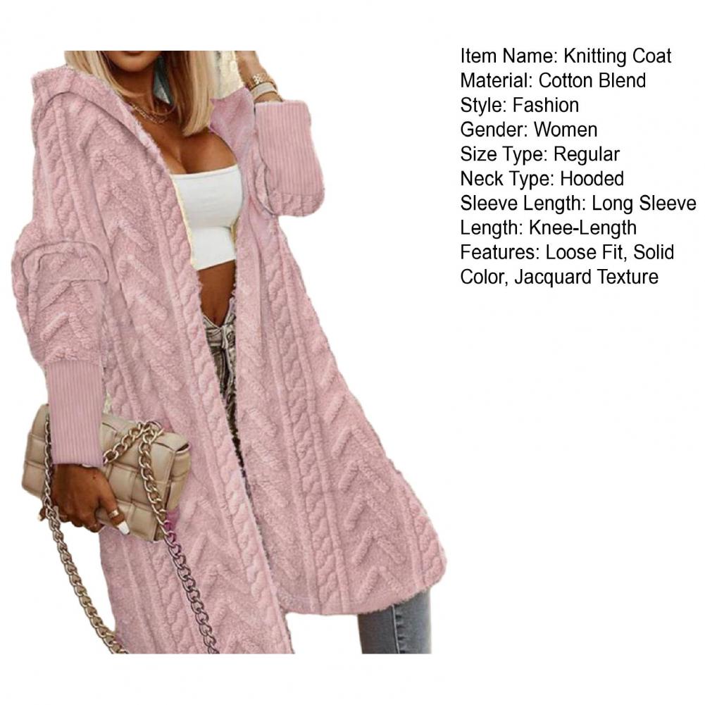 Cardigan Long Femme Oversize – Tricot Uni Chic Longueur Genou Automne Hiver | F-laglam.