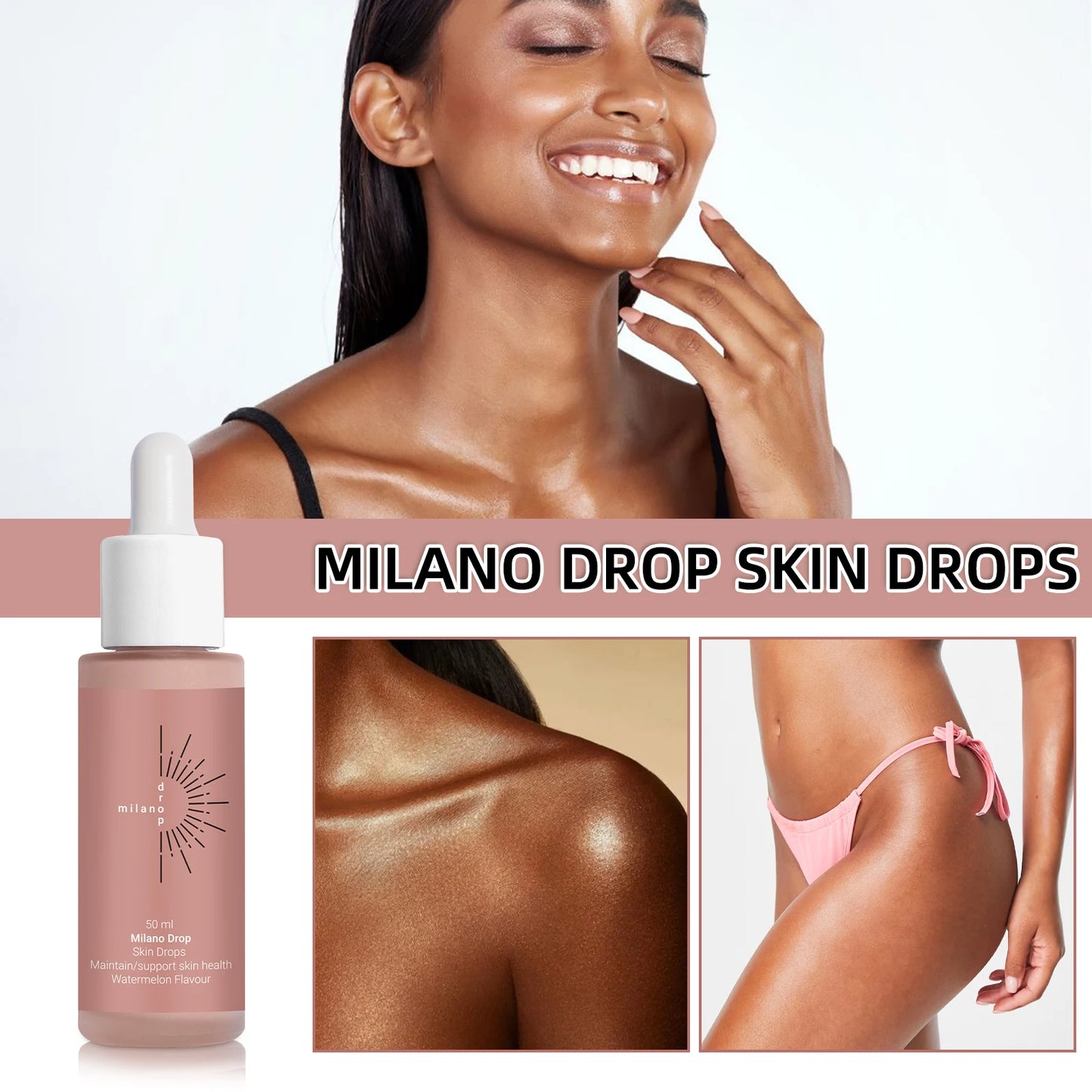 Gouttes autobronzantes visage et corps – hâle naturel progressif sans soleil
