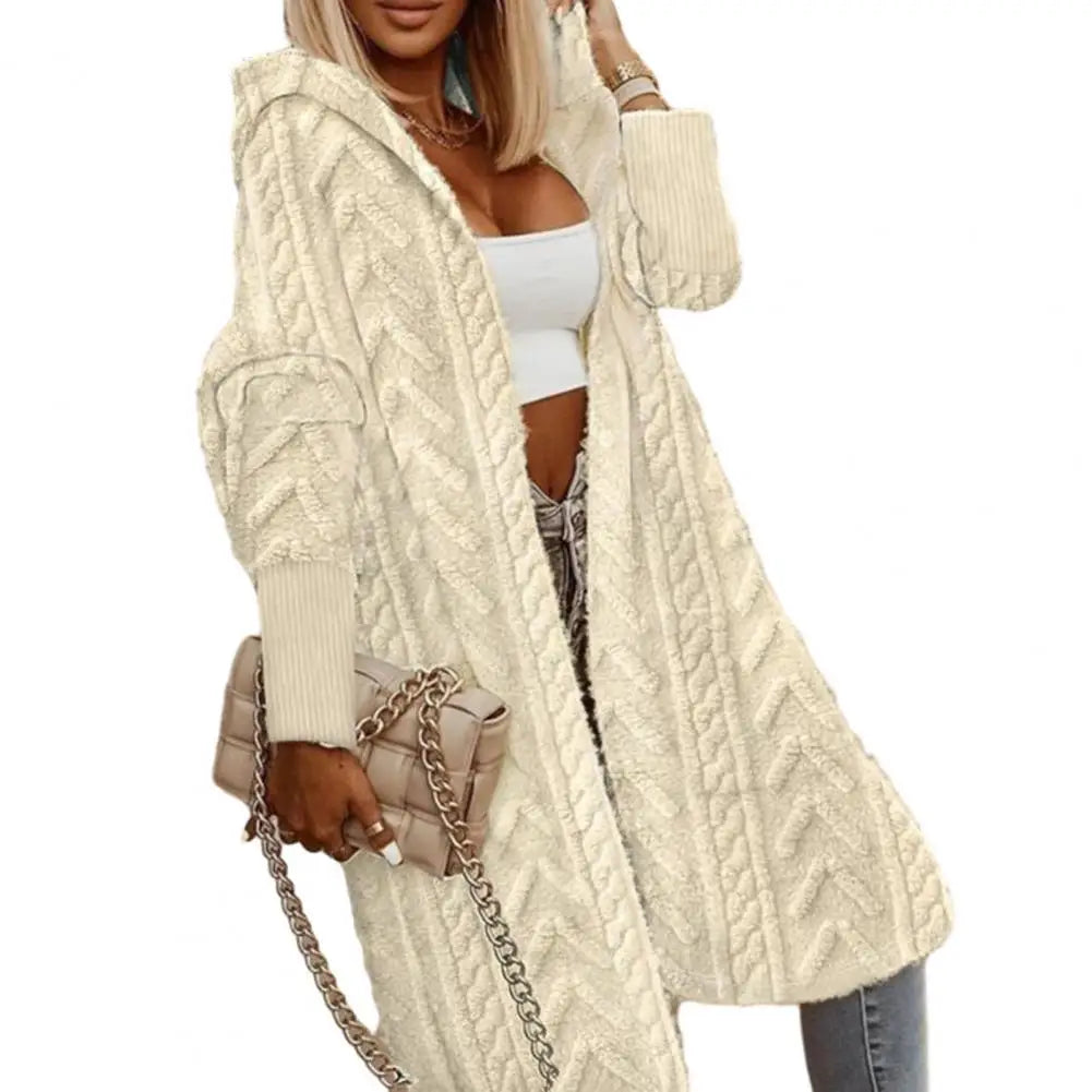 Cardigan Long Femme Oversize – Tricot Uni Chic Longueur Genou Automne Hiver | F-laglam.