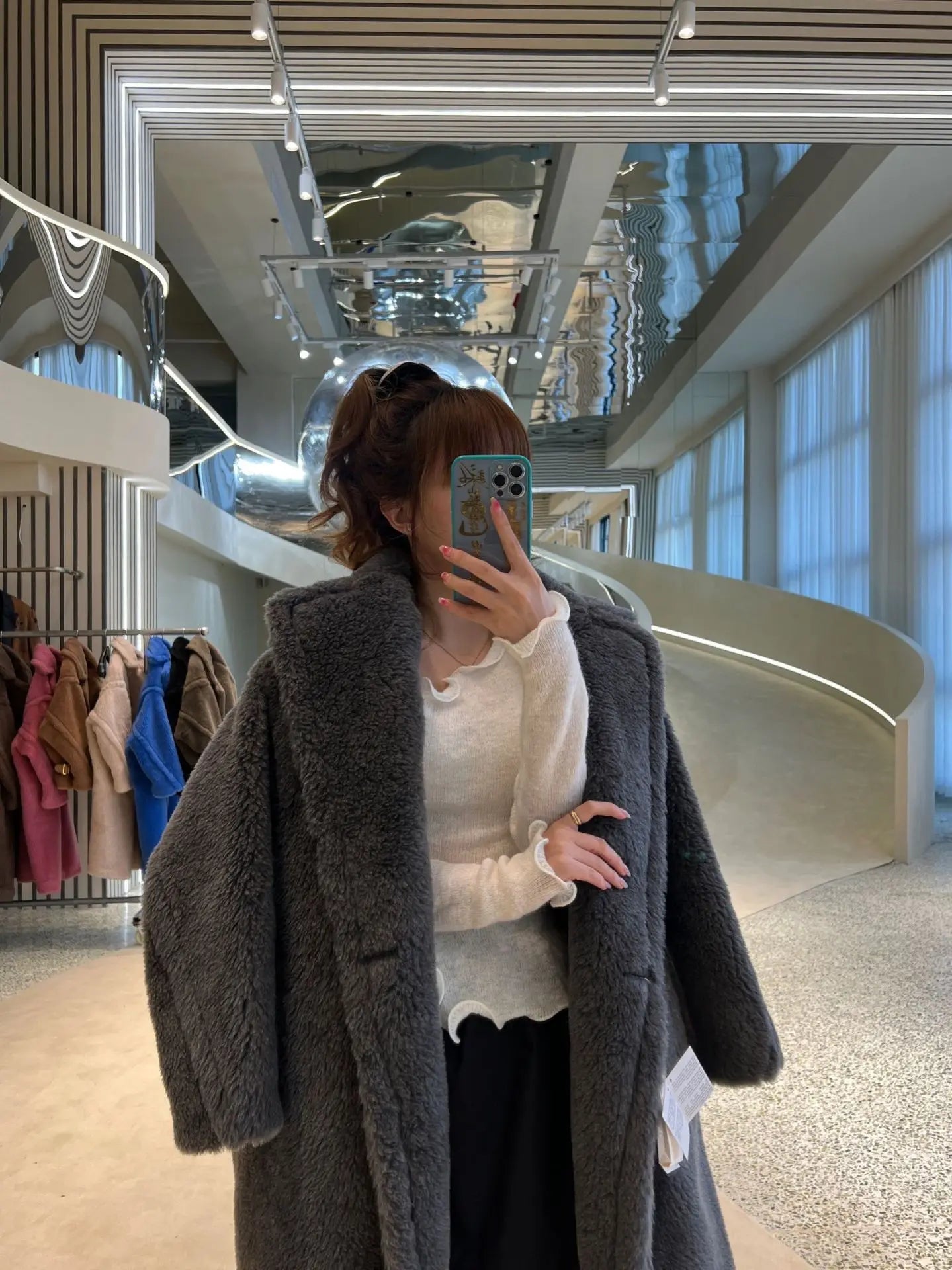 Manteau Teddy Bear Femme – Laine d’Alpaga Oversize, Chaud & Doux, Style Classique Décontracté Hiver