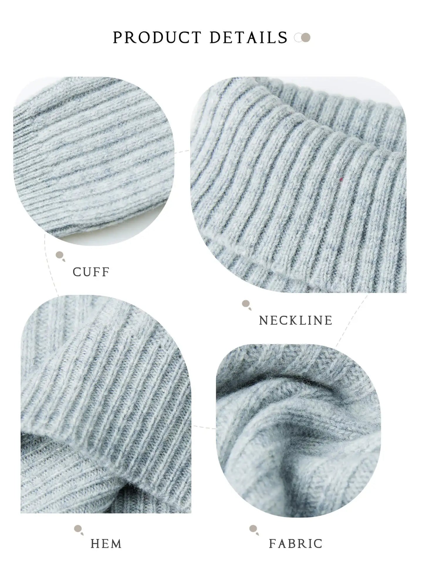 Pull Femme en Laine Mérinos 100 % – Col Roulé Tricoté Cachemire Automne Hiver