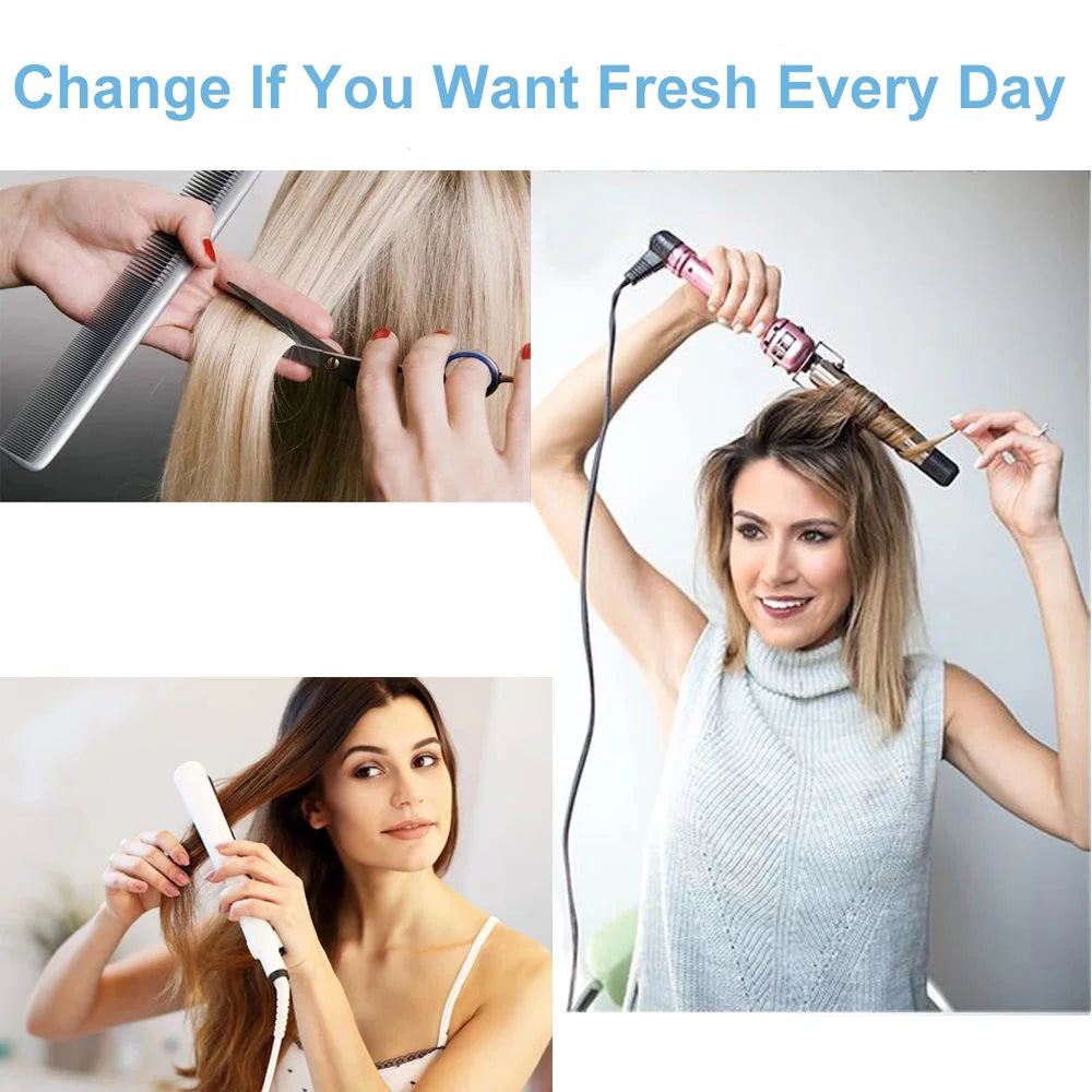 Extensions cheveux naturels brésiliens lisses – clips 100% Remy Human Hair