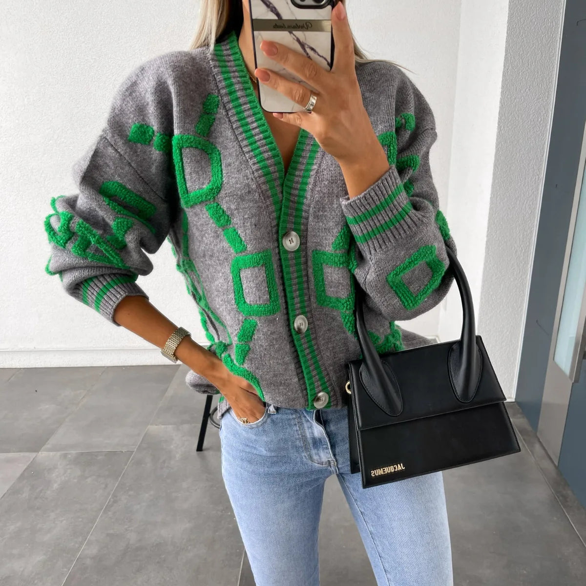 Pull Femme Sweet Heart – Tricot Vintage Loose à Col Rond, Manches Longues