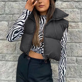 Gilet Court Doudoune Sans Manches Femme – Col Montant, Chaud & Léger