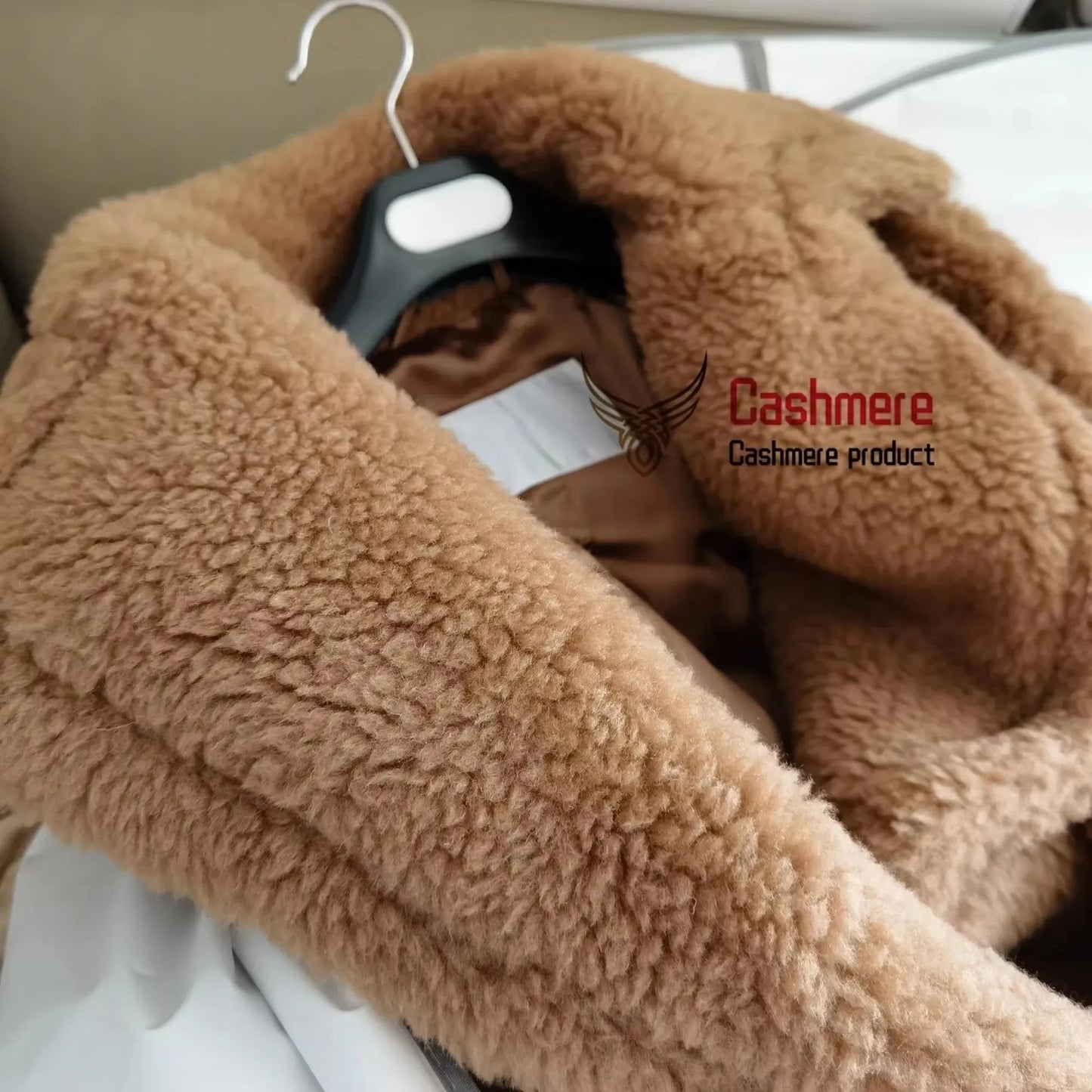 Manteau Teddy Bear Femme – Laine d’Alpaga Oversize, Chaud & Doux, Style Classique Décontracté Hiver