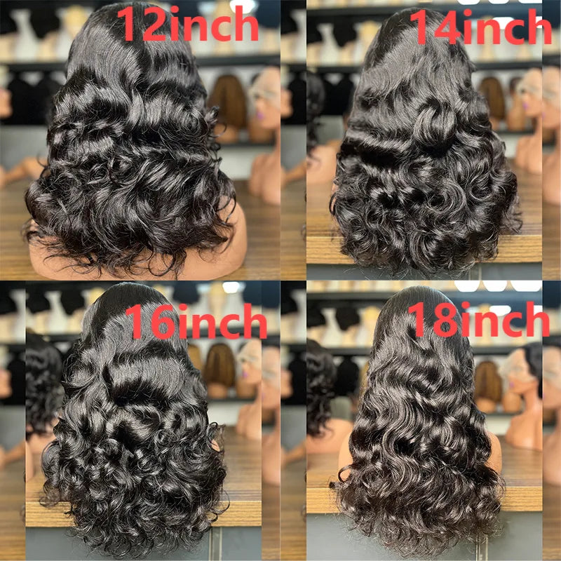 Perruque lace front 13x4 ondulée bouclée – cheveux humains 250% densité sans colle