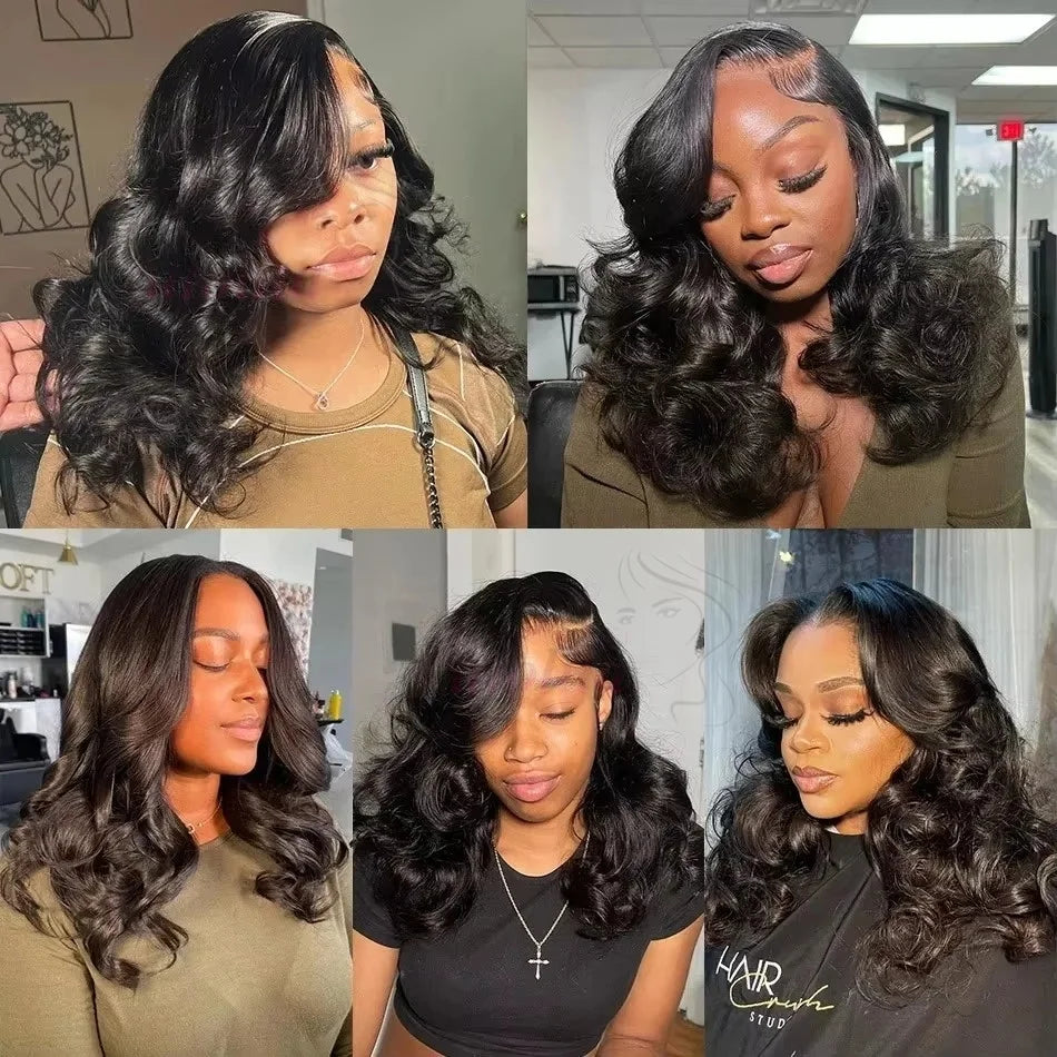 Perruque lace front 13x4 ondulée bouclée – cheveux humains 250% densité sans colle