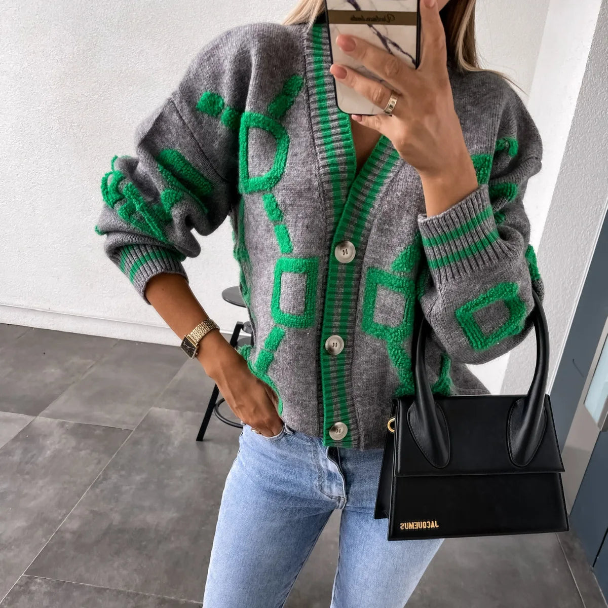 Pull Femme Sweet Heart – Tricot Vintage Loose à Col Rond, Manches Longues