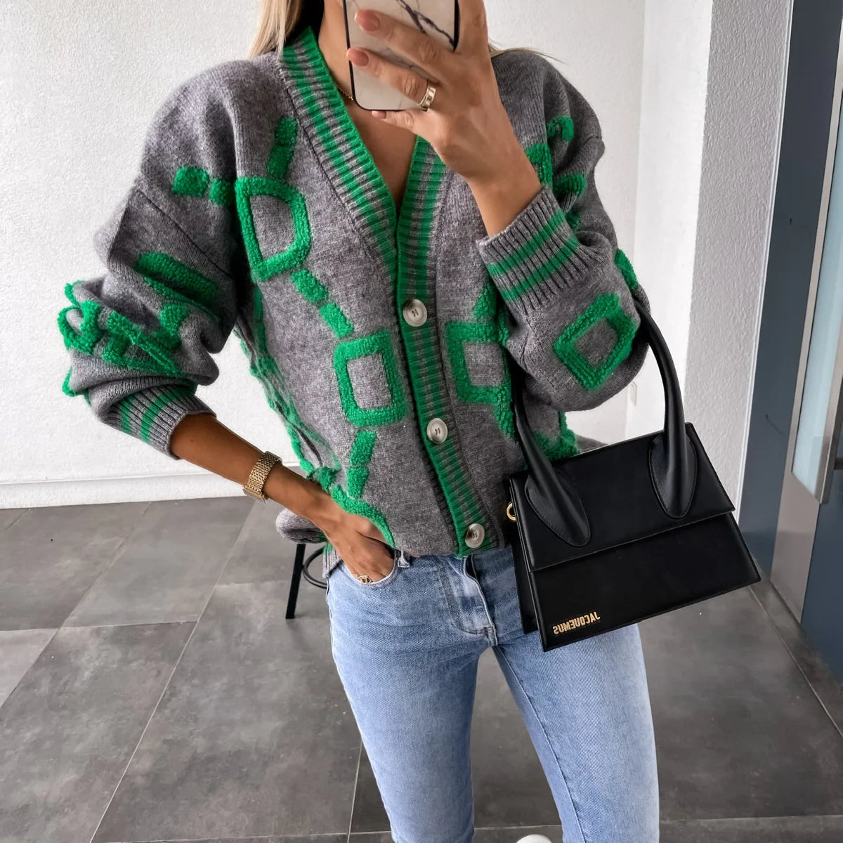 Pull Femme Sweet Heart – Tricot Vintage Loose à Col Rond, Manches Longues