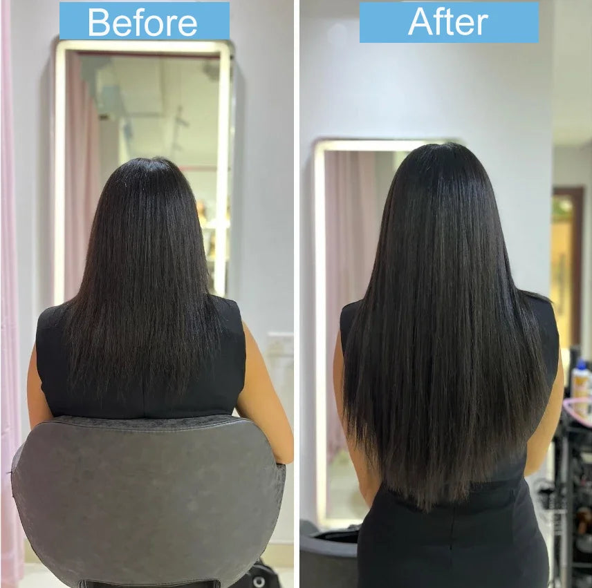 Extensions cheveux naturels brésiliens lisses – clips 100% Remy Human Hair