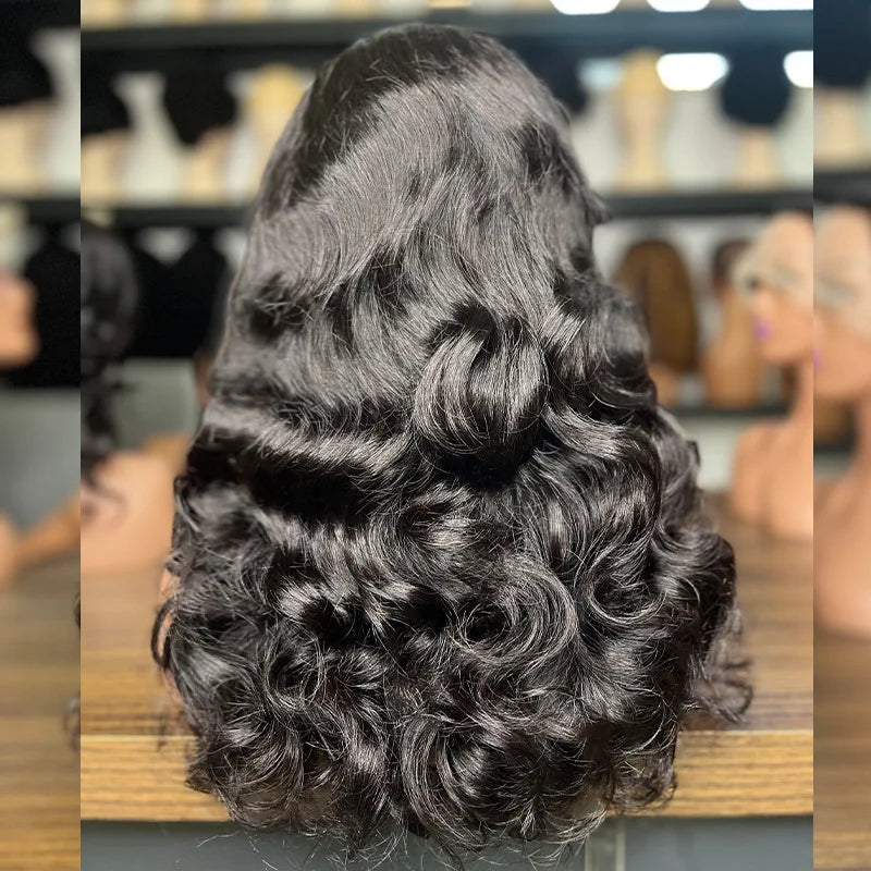 Perruque lace front 13x4 ondulée bouclée – cheveux humains 250% densité sans colle