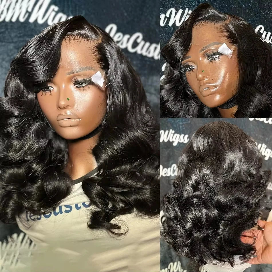 Perruque lace front 13x4 ondulée bouclée – cheveux humains 250% densité sans colle