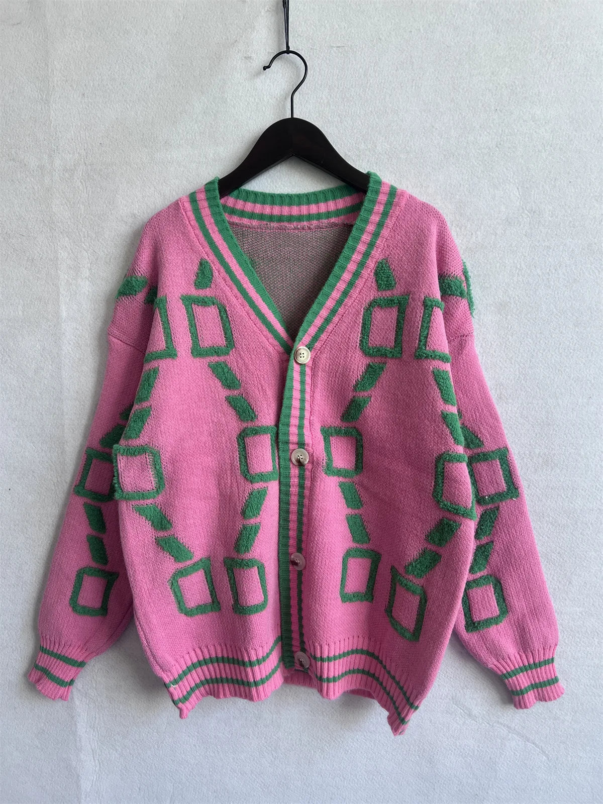Pull Femme Sweet Heart – Tricot Vintage Loose à Col Rond, Manches Longues