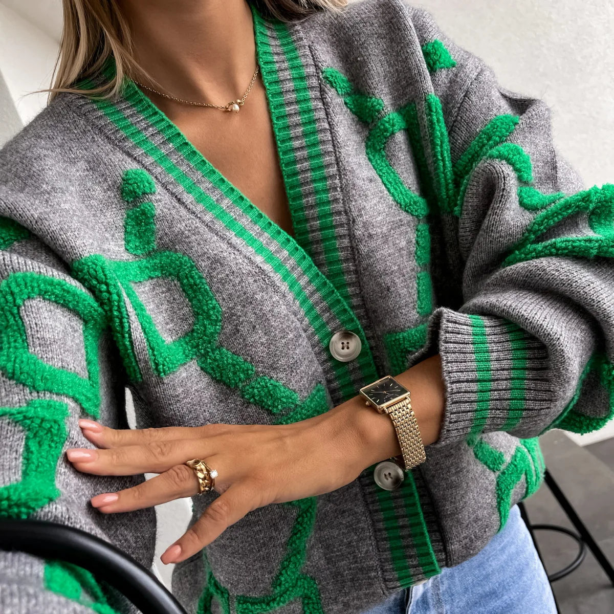 Pull Femme Sweet Heart – Tricot Vintage Loose à Col Rond, Manches Longues