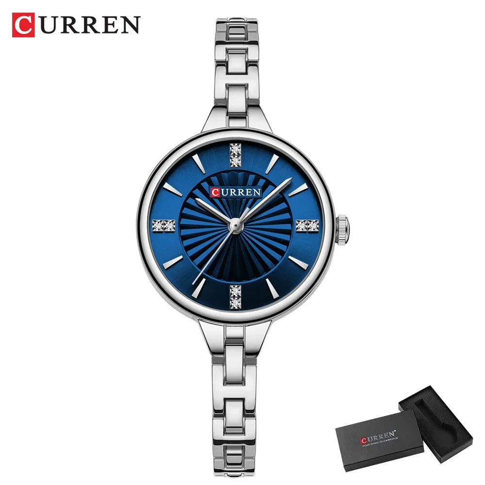 Montre pour femme de la marque CURREN, mouvement à quartz précis, avec bracelet magnétique réglable. Design élégant et sportif, idéale pour un usage quotidien ou pour compléter vos tenues habillées.