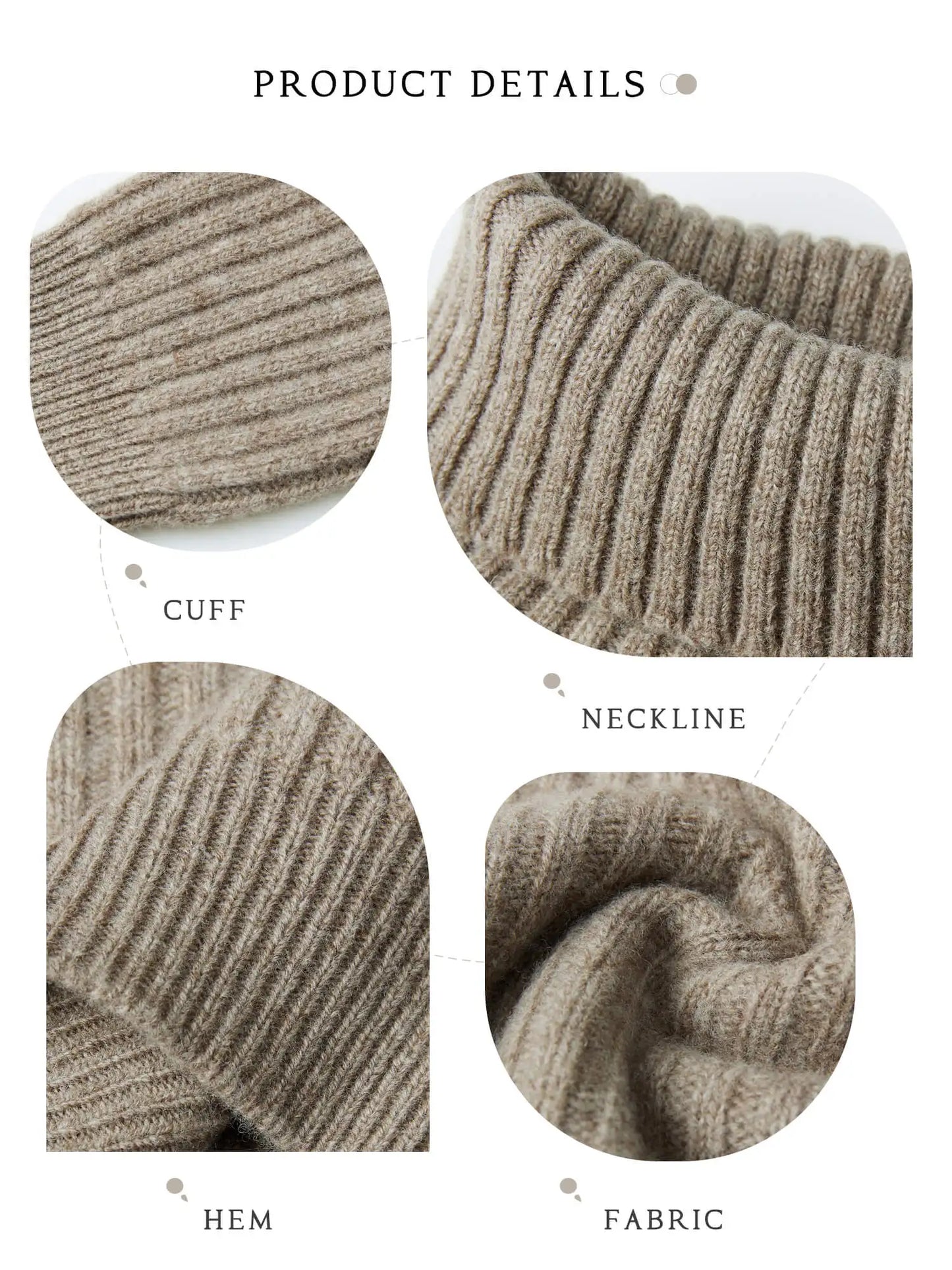 Pull Femme en Laine Mérinos 100 % – Col Roulé Tricoté Cachemire Automne Hiver