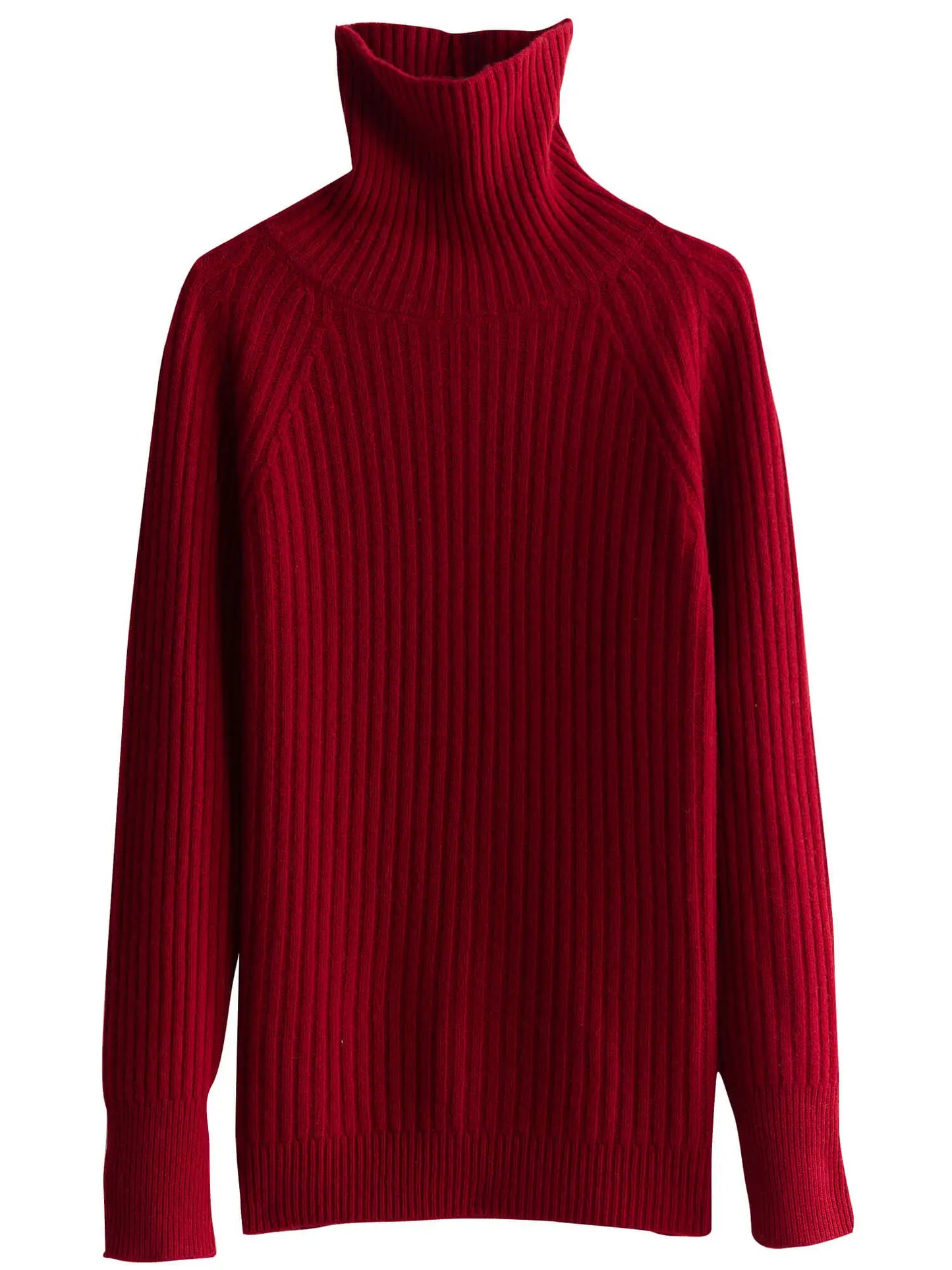 Pull Femme en Laine Mérinos 100 % – Col Roulé Tricoté Cachemire Automne Hiver