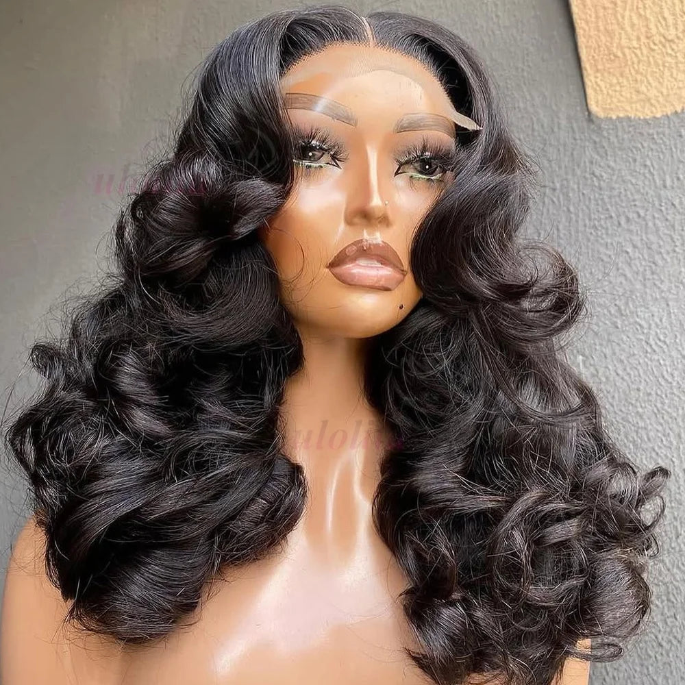Perruque lace front 13x4 ondulée bouclée – cheveux humains 250% densité sans colle