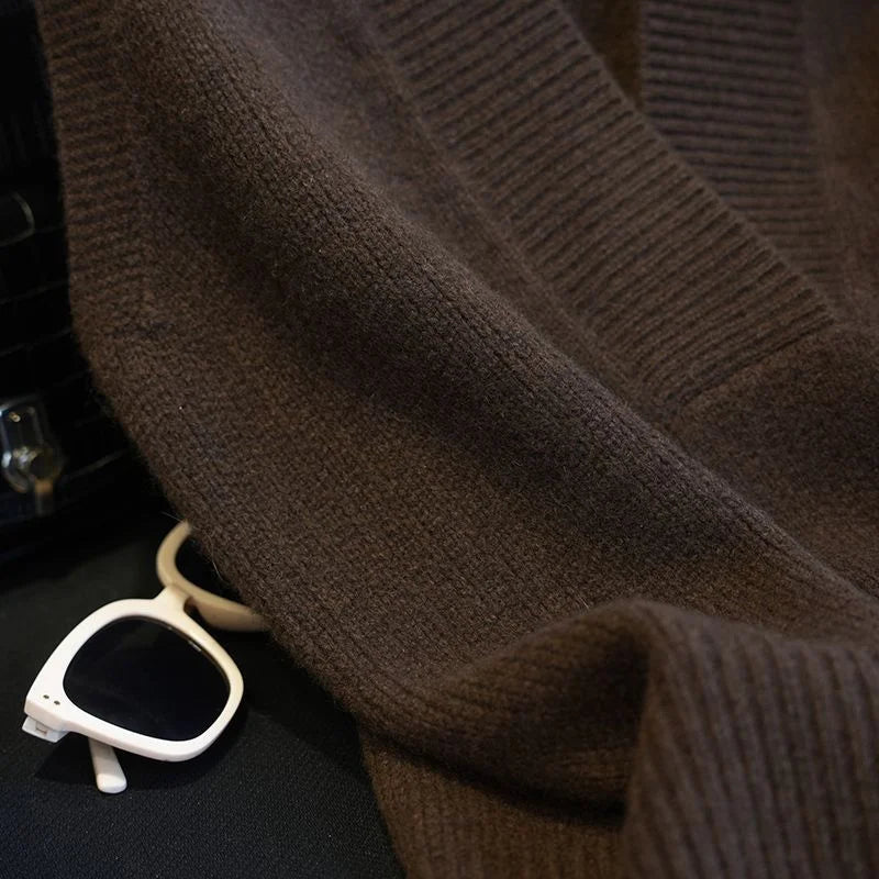 Gilet Pull Femme Sans Manches – Tricot Col V Uni Décontracté Automne Hiver.