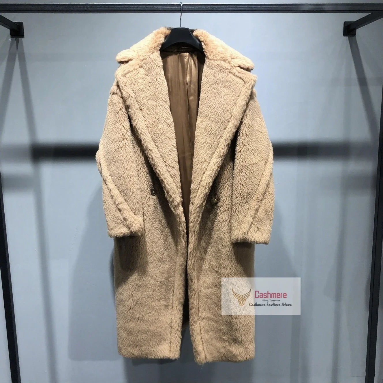Manteau Teddy Bear Femme – Laine d’Alpaga Oversize, Chaud & Doux, Style Classique Décontracté Hiver.