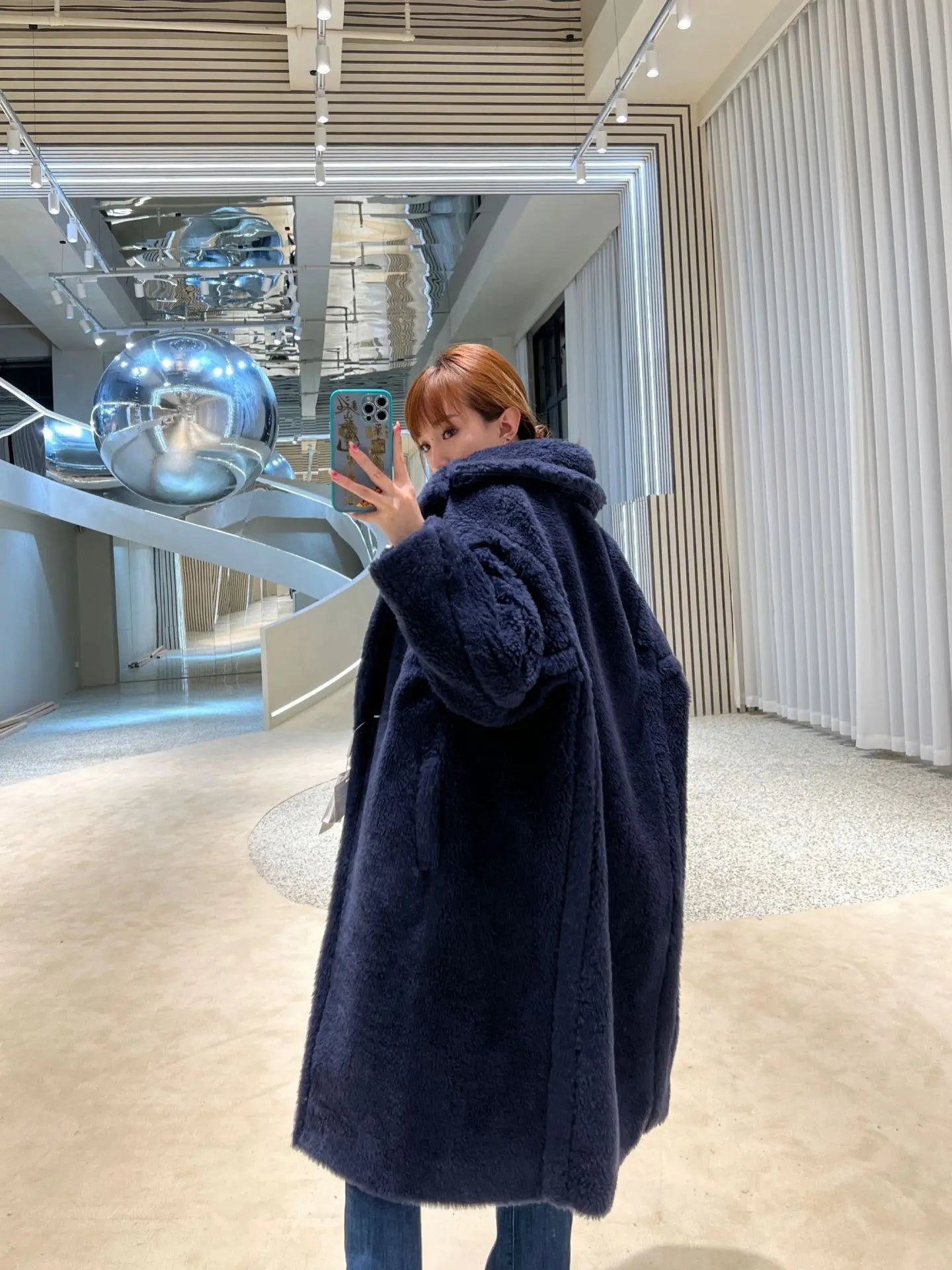 Manteau Teddy Bear Femme – Laine d’Alpaga Oversize, Chaud & Doux, Style Classique Décontracté Hiver
