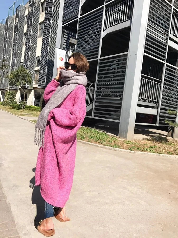 Robe Pull Longue Femme – Tricot Épais Vintage Oversize Chaud pour Automne & Hiver | F-laglam