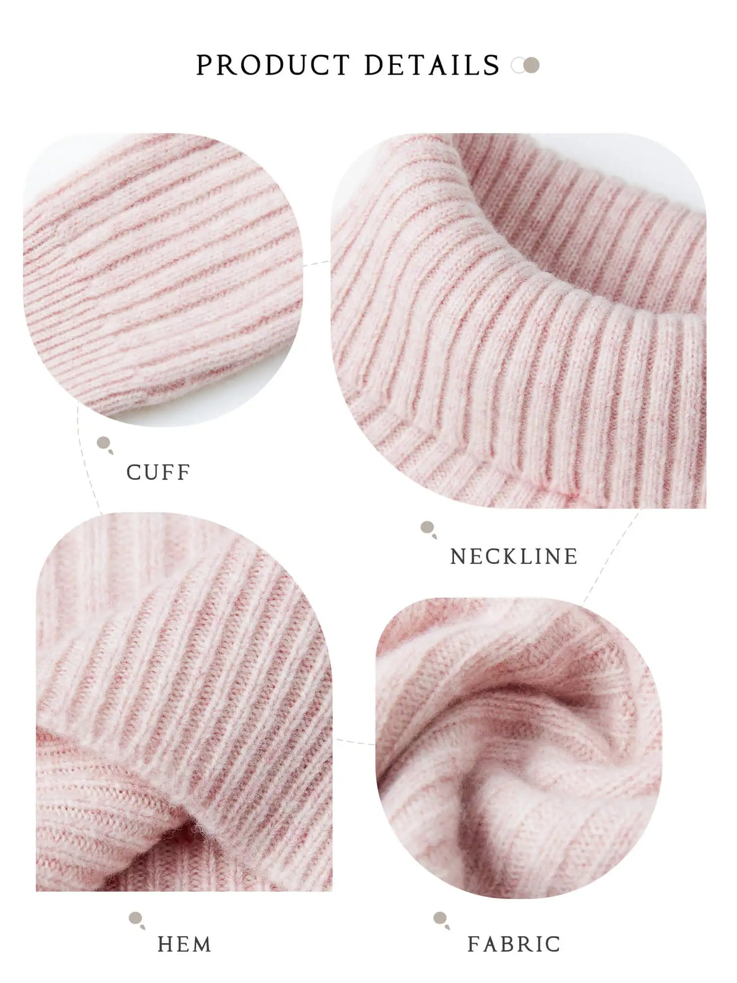 Pull Femme en Laine Mérinos 100 % – Col Roulé Tricoté Cachemire Automne Hiver.