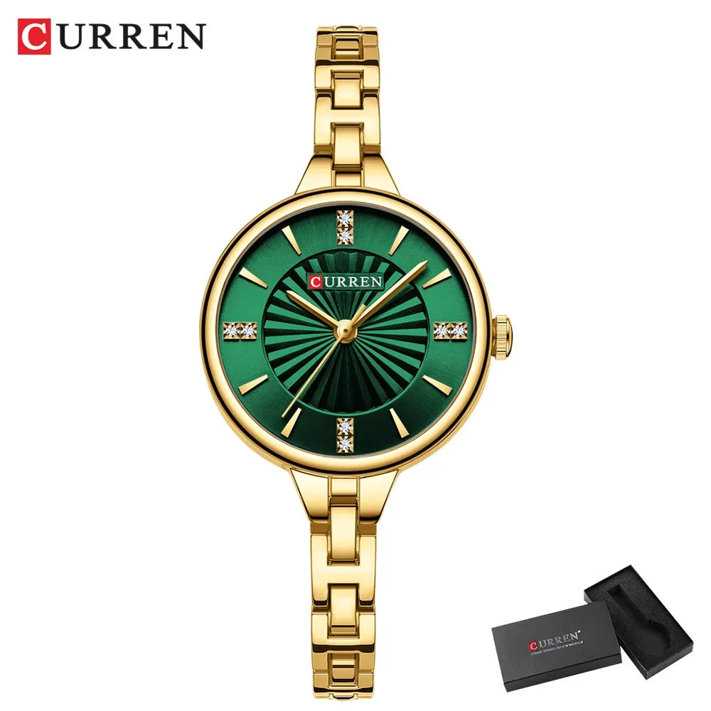 Montre pour femme de la marque CURREN, mouvement à quartz précis, avec bracelet magnétique réglable. Design élégant et sportif, idéale pour un usage quotidien ou pour compléter vos tenues habillées.