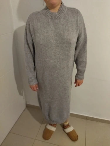 Robe Pull Longue Femme – Tricot Épais Vintage Oversize Chaud pour Automne & Hiver | F-laglam