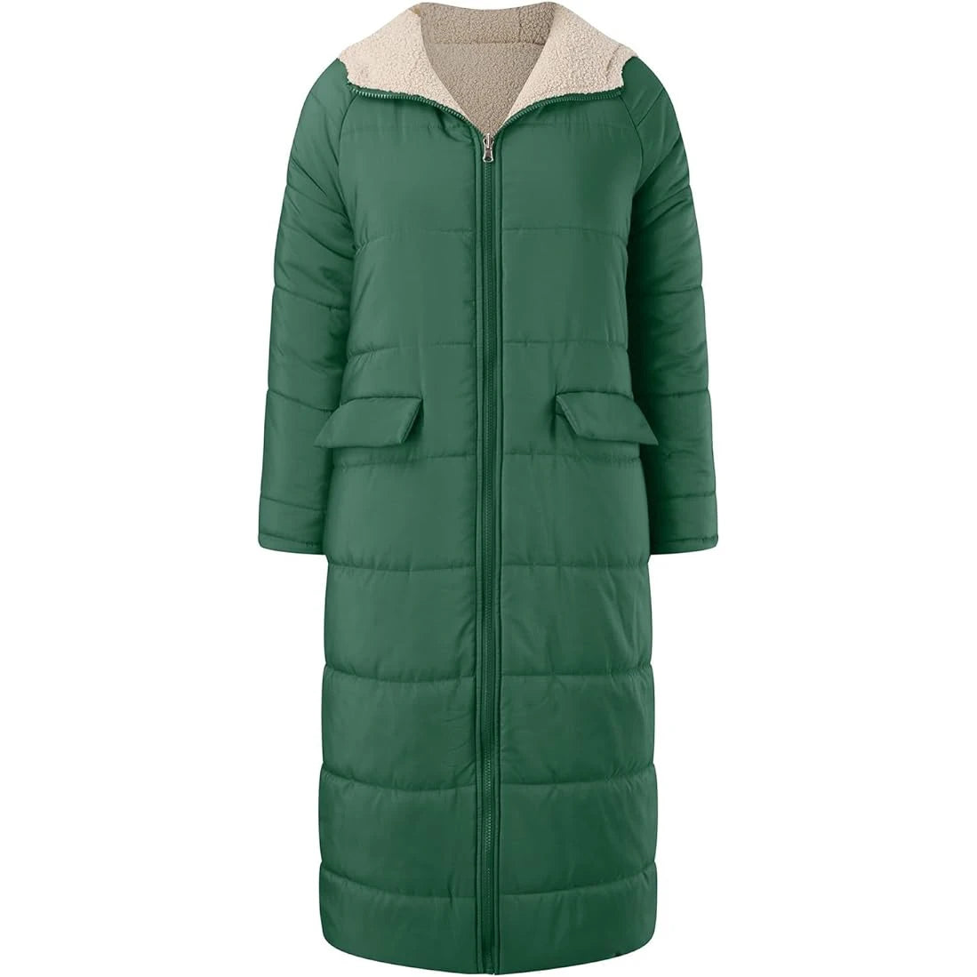 Manteau Long Femme Hiver – Veste Chaude en Laine & Polaire avec Capuche, Style Casual Chic | F-laglam.