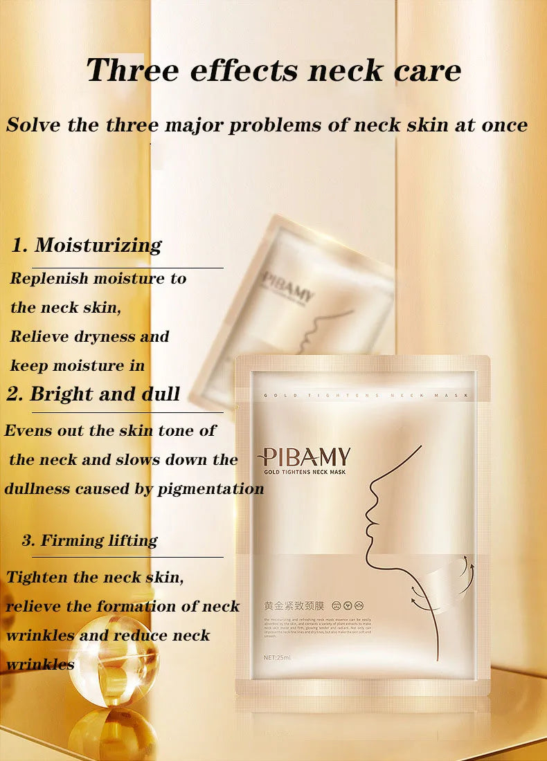 Masque cou raffermissant or – lot de 10 hydratants et nourrissants