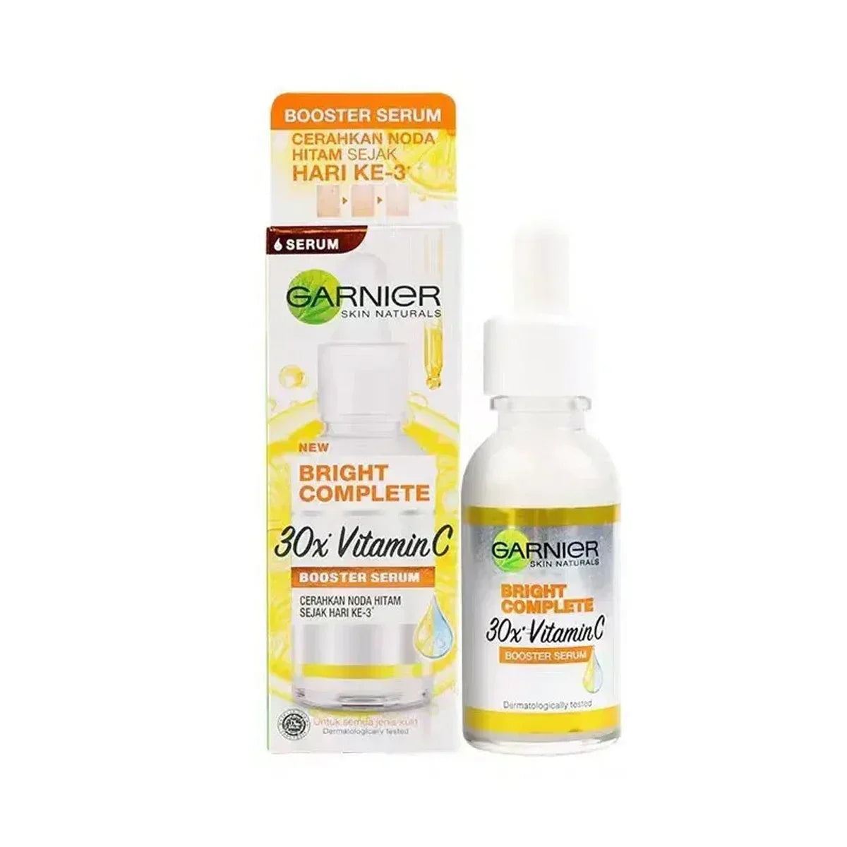 Garnier Bright Complete Sérum Booster 30x Vitamine C & Niacinamide – Éclat du Teint, Anti-Taches & Anti-Marques d’Acné – 30ml