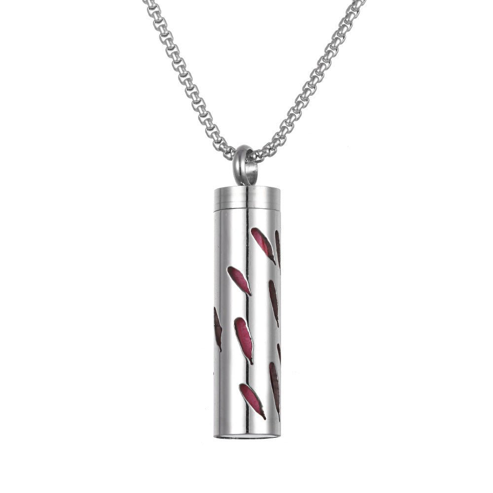 Aromatherapy Pendant Perfume Bottle Essential Oil Titanium Steel.