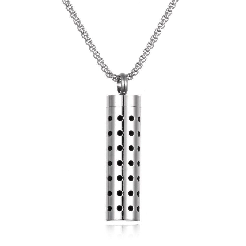 Aromatherapy Pendant Perfume Bottle Essential Oil Titanium Steel.