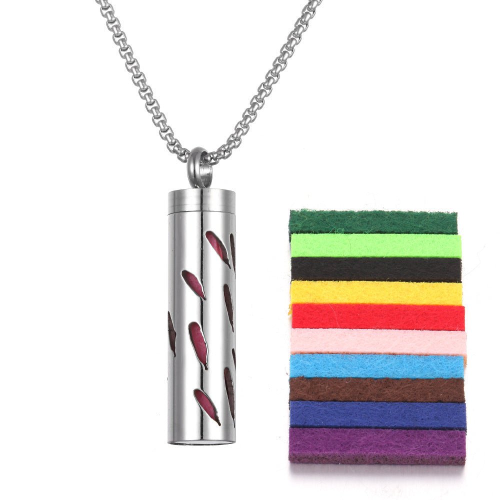 Aromatherapy Pendant Perfume Bottle Essential Oil Titanium Steel.