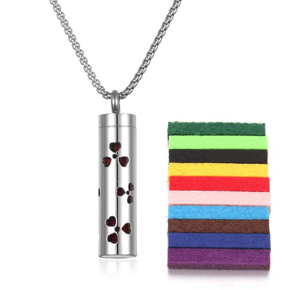 Aromatherapy Pendant Perfume Bottle Essential Oil Titanium Steel.