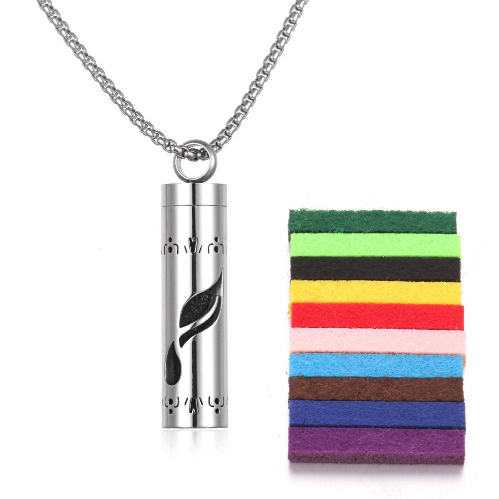 Aromatherapy Pendant Perfume Bottle Essential Oil Titanium Steel.